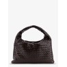 Hop leather shoulder bag with woven effect