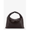 Hop leather shoulder bag with woven effect
