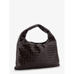 Hop leather shoulder bag with woven effect