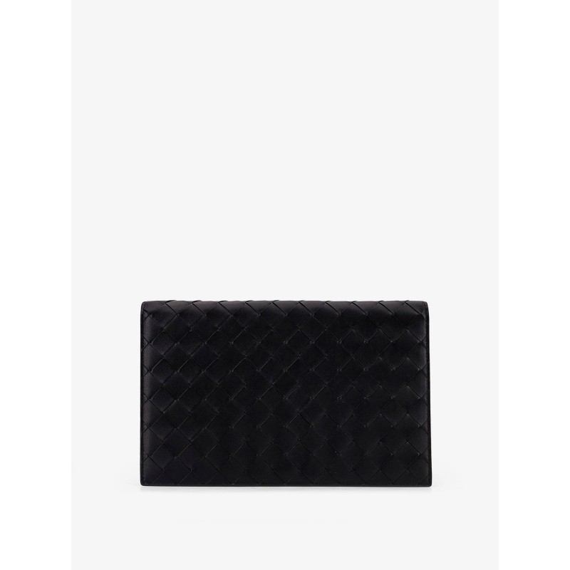 Leather clutch bag with Intrecciato motif