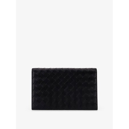 Leather clutch bag with Intrecciato motif