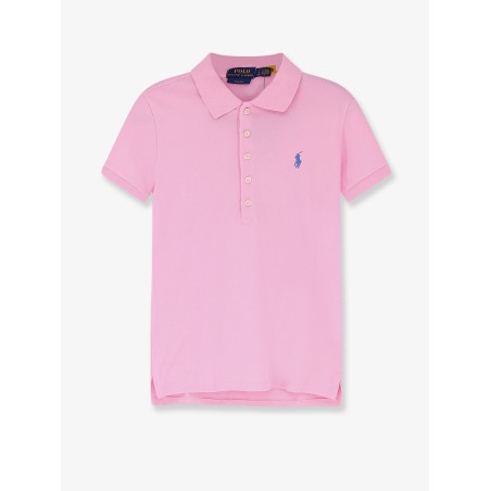 Cotton blend polo with embroidered logo