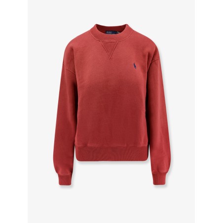 Cotton blend sweater with embroidered logo on the front