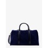 Suede travel bag with engraved logo on the front