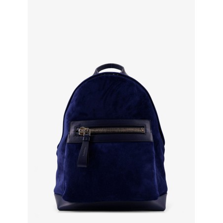 Suede backpack with maxi zip on the front