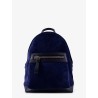 Suede backpack with maxi zip on the front