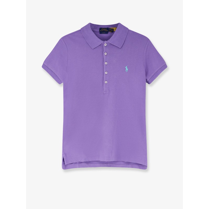 Cotton blend polo with embroidered logo