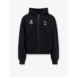 Cotton blend sweatshirt with embroidered logo on the front