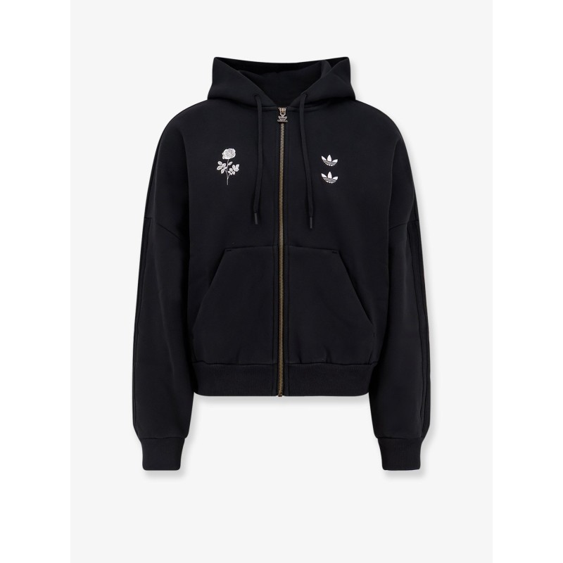 Cotton blend sweatshirt with embroidered logo on the front