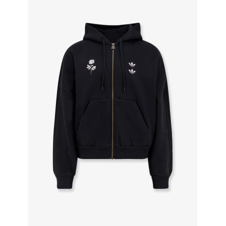 Cotton blend sweatshirt with embroidered logo on the front