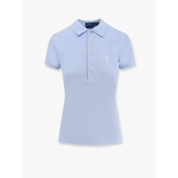 Cotton blend polo with embroidered logo