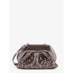 Laminated leather Tia shoulder bag with woven pattern