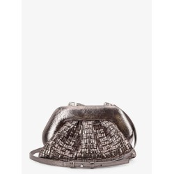 Laminated leather Tia shoulder bag with woven pattern