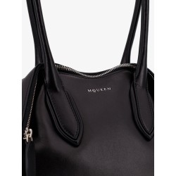 Manta leather shoulder bag with all-over metal details