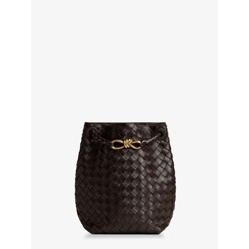 Andiamo Bucket leather crossbody bag with Intrecciato Pattern