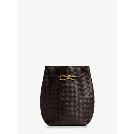 Andiamo Bucket leather crossbody bag with Intrecciato Pattern