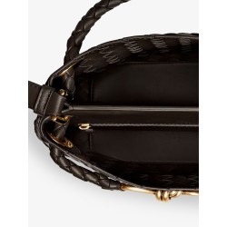 Andiamo Bucket leather crossbody bag with Intrecciato Pattern