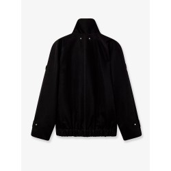 Black denim jacket with floral details in sequins and crystals