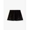 Cotton blend midi skirt with floral sequin and crystal details