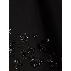 Cotton blend midi skirt with floral sequin and crystal details