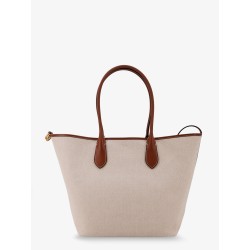 Canvas shoulder bag with front logo patch