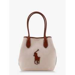 Canvas shoulder bag with front logo patch