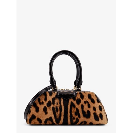 Antigona East West Mini pony skin crossbody bag with animal print