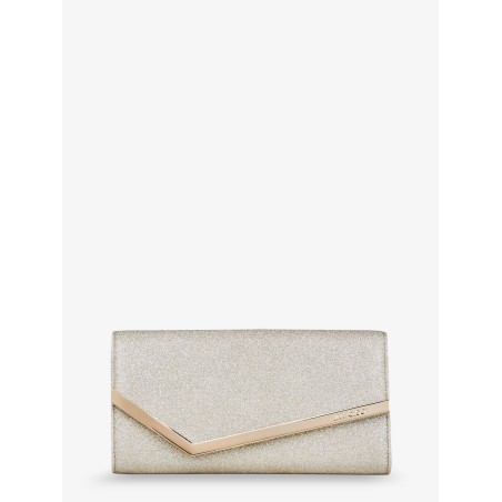 Emmie leather clutch with all-over glitter