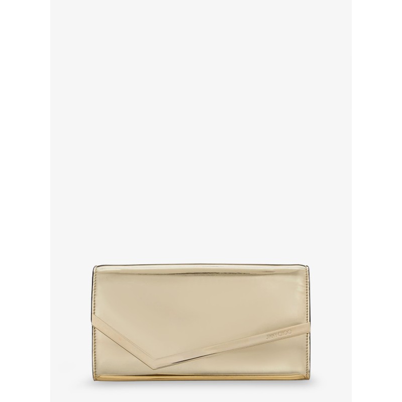 Emmie metallic leather clutch