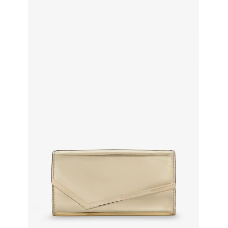 Emmie metallic leather clutch