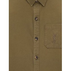 Cotton and linen shirt with embroidery
