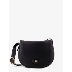 Hammered leather crossbody bag with logo patch