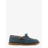 Grace suede loafers with metal lettering logo