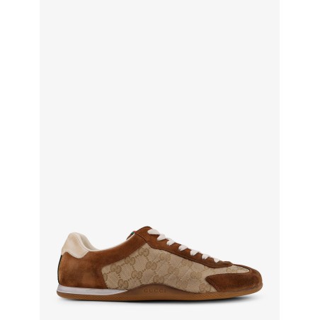 Gucci Shift suede sneakers with GG Supreme Fabric inserts