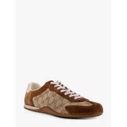 Gucci Shift suede sneakers with GG Supreme Fabric inserts