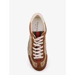 Gucci Shift suede sneakers with GG Supreme Fabric inserts