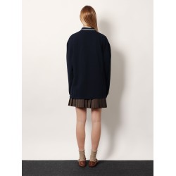 Cotton polo shirt with asymmetric metal zip detail