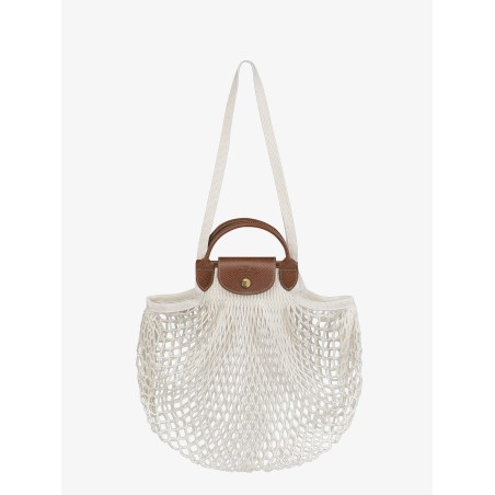 Le Pliage Filet L mesh and leather shoulder bag
