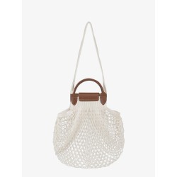 Le Pliage Filet L mesh and leather shoulder bag