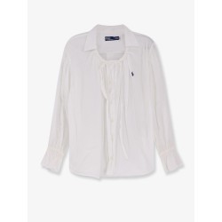 Cotton shirt with drawstring detail