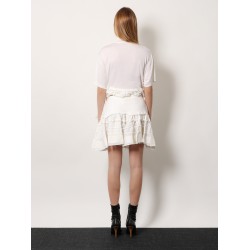 Ruffle virgin wool skirt