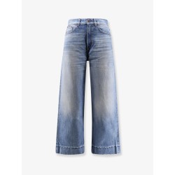 Stone-washed denim jeans