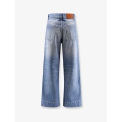 Stone-washed denim jeans