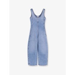 Round denim jumpsuit