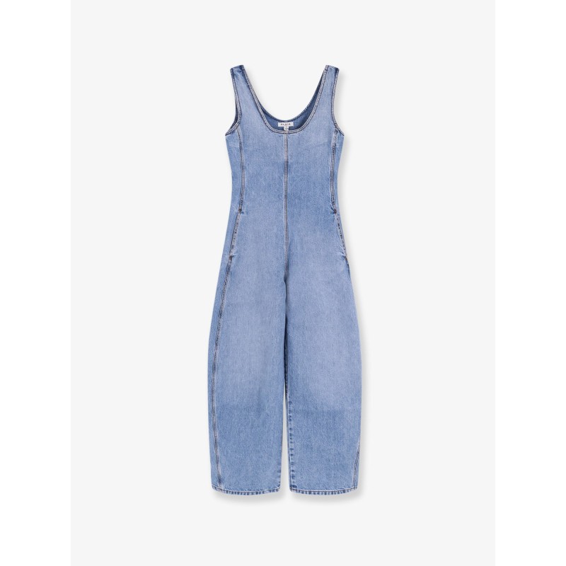 Round denim jumpsuit