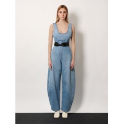Round denim jumpsuit