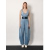 Round denim jumpsuit