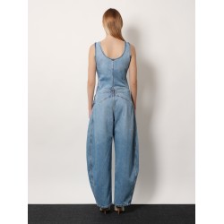 Round denim jumpsuit