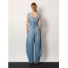 Round denim jumpsuit