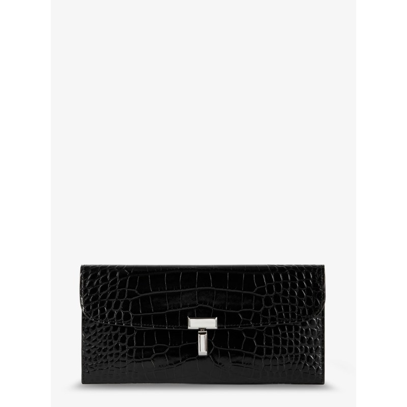 T-Lock croco print leather wallet